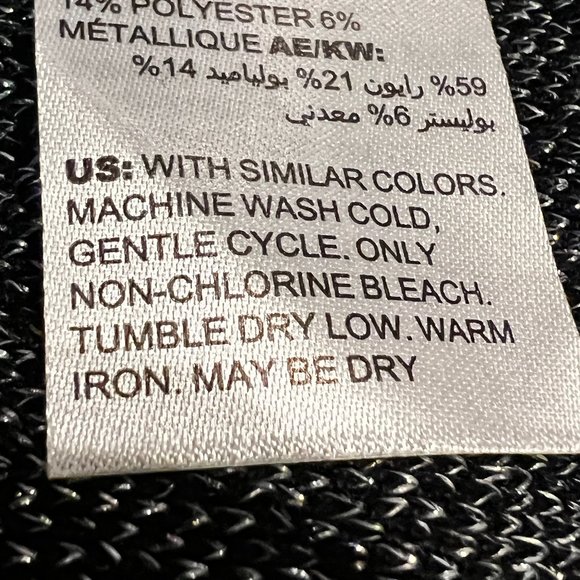 NWOT SOMA Lurex Duster Black & Silver Metallic Long Loungewear Cardigan … - Picture 13 of 16